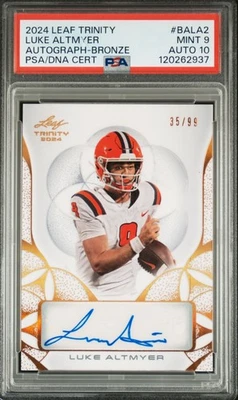 2024 Leaf Trinity — Luke Altmyer — Bronze (35/99) — MINT PSA 9, AUTO 10 - Image 1 of 3