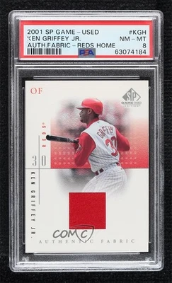 2001 SP Game Used Edition Authentic Fabric Ken Griffey Jr #KG(H) PSA 8 HOF - Image 1 of 2