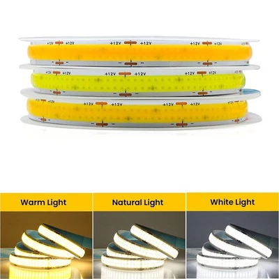 COB LED Strip Double Row 616/624 LEDs/m Flexible Dimmable Led Lights Tape Light - Image 1 of 4