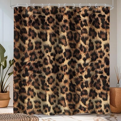 Leopard Print Shower Curtain 60Wx72H Inch Wild Safari Skin Pattern Powerful - Image 1 of 4