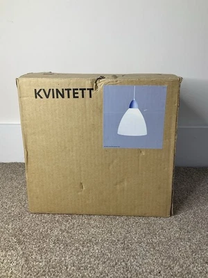 Vintage IKEA Frosted Glass KVINTETT Hanging Pendant Ceiling Light/Lamp - Image 1 of 4