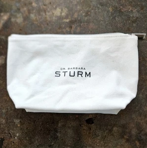 Dr. Barbara Sturm Canvas Bag Cosmetic Pouch Carrier Fully Lined 9x7" Pleated NEW - Picture 1 of 4