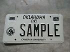 Oklahoma Cameron University Sample license plate  #  SAMPLE
