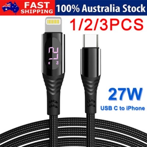Type C to iPhone Charger 27W PD Fast Charging Cable for iPhone 14 13 12 11 Pro - Picture 1 of 15