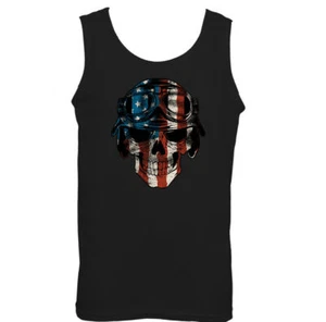 American Biker Skull Mens Motorcycle Vest Motorbike Cafe Racer Bike - Picture 1 of 8