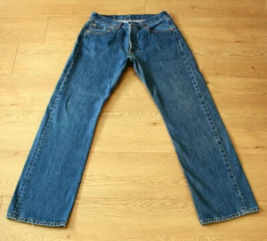 Jeans Levis 501 Para Hombre Botón Mosca Clásico Pierna Recta Azul Talla W32 L32 - Imagen 1 de 12