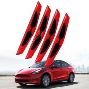 Carbon Fiber Anti-collision Strip Warning Decorative Sticker For Tesla Model Y - Picture 1 of 16