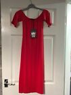 Missguided New With Tags Short Sleeved Long Red Dress Size 6