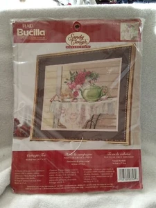 Bucilla Plaid Sandy Clough Cottage Tea Counted Cross Stitch Kit  #43743 - Picture 1 of 5