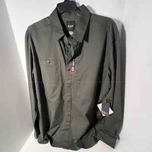 5.11 Tactical Men's Jackson Long Sleeve Shirt 2XL Dark Green Olive 828 Grenade - Picture 1 of 6
