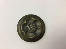 Large Victorian Coat Button Metal Embossed Floral Cut Steel Design
