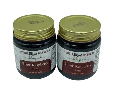 Amish Baskets Black Raspberry Jam Non GMO Vegan All Natural - 9 oz - 2 Jars - Image 1 of 4