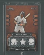 2010 TOPPS STERLING TONY GWYNN PADRES GAME USED 3X JERSEY PATCH RARE SP 01/25