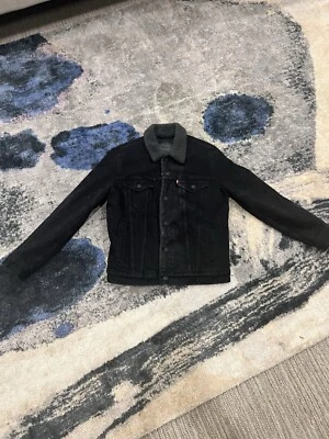 Chaqueta de Camionero Levi Abotonada Aislada Pesada Negra Multi Bolsillo *Rara* Foto 1 de 4