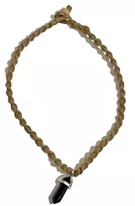 Collar Gargantilla Trenzada de Cáñamo Hecho a Mano con Acento Joya de Piedra - Imagen 1 de 7