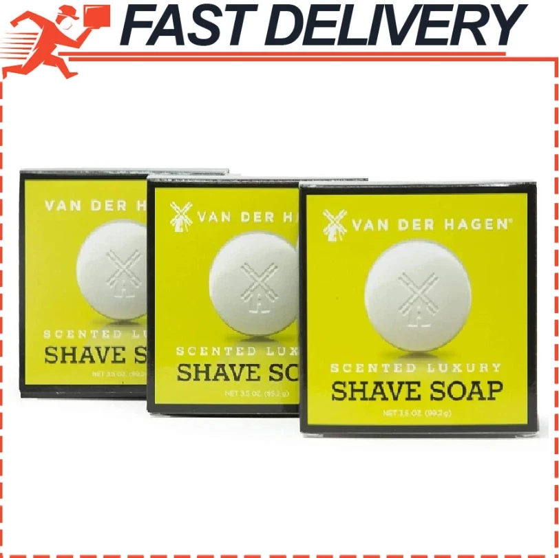 Van Der Hagen Men's Luxury Shave Soap Original Scented Shave Soap (Pack of 3) - Image 1 of 4