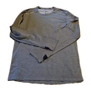 Nike Dri Fit Running Shirt Men Small Gray Long Sleeve Athletic Training Top Gym - Picture 1 of 13