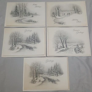 Lote de 5 tarjetas de felicitación navideñas Gibson vintage hechas en EE. UU. - Imagen 1 de 15