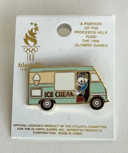 1996 ATLANTA OLYMPIC GAMES PIN BADGE/MASCOT IZZY ICE CREAM TRUCK /VENDOR/NEW - Picture 1 of 2
