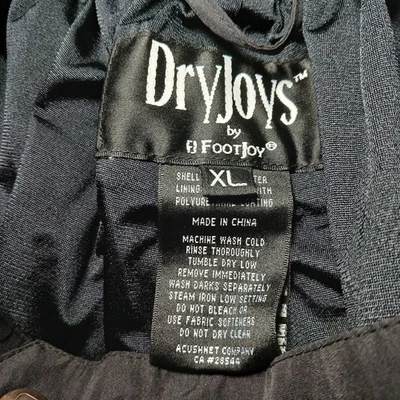 Dryjoys Footjoy Black Golf Rain Pants Mens Size XL Windbreaker - Image 1 of 4
