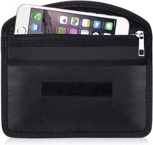 Fireproof Faraday Bag with Zipper Anti-Tracking EMF GPS RFID Car 1pcs, Black - Picture 1 of 7