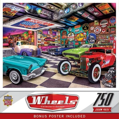 MasterPieces - Wheels - Collector's Garage 750 Piece Jigsaw Puzzle - Image 1 of 4