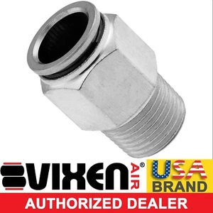 3/8" NPT MALE TO 1/2" OD HOSE PUSH TO CONNECT/PTC STRAIGHT FITTING VXA7312 - Foto 1 di 2