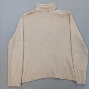 Sagharbor Turtleneck Sweater Womens XL Beige Pullover Long Sleeve Cotton - Picture 1 of 13