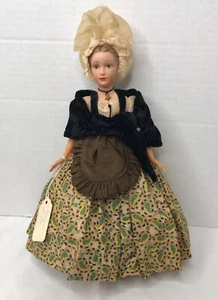 Vintage Bella Puppe Made in France BORDEAUX Patch auf Kleid 9 1/2" Reise  - Bild 1 von 10