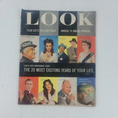 Look Magazine January 8 1957; 20th Anniversary Issue, TV Awards, Modigliani Foto 1 de 4