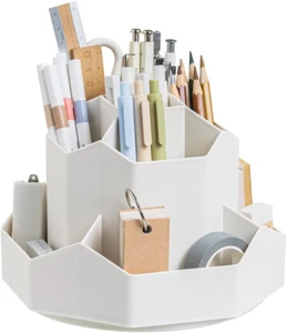 Rotating Art Supply Storage Organizer,Pencil Holder with 9 Compartment, Pen Stor - Picture 1 of 12