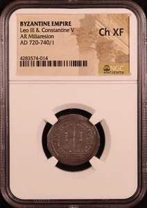 Imperio Bizantino León III Miliaresion de Plata (720-741 dC) - ¡Elección NGC XF! ¡Raro! - Imagen 1 de 12