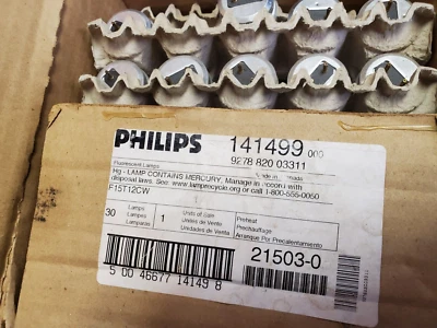 Philips Fluorescent Lamps F 15T 12CW, Case of 24 - Image 1 of 4