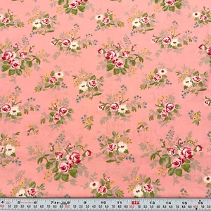 Windermere by Brenda Riddle for Moda Florals on Pink Cotton Remnant 13" x 43" - Picture 1 of 2