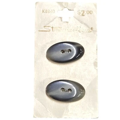 Streamline Vintage Buttons Oval Grey Marbled 1.25" #K8840 Decorative Sewing Two - Image 1 of 4