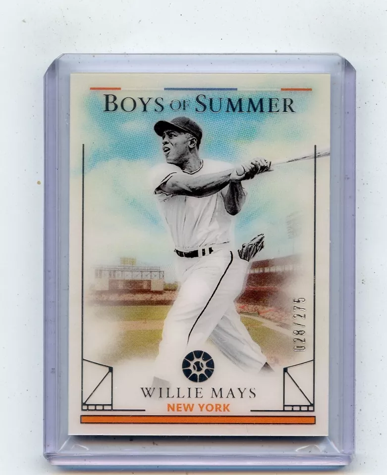 2024 PANINI BOYS OF SUMMER #38 WILLIE MAYS "ORANGE" #28/275, NEW YORK GIANTS HOF - Image 1 of 1