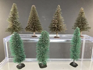 Vintage Train Set Accessory Trees / Christmas Village Trees ~ Lot of 7 - Picture 1 of 14