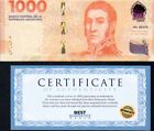 Argentina 1000 pesos Unc Currency Money x 1 Banknote Coa