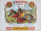 THE 1899 'UWANTA' Indian Chief Sample Cigar Box Label