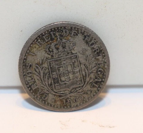 1900 PORTUGAL 100 REIS CARLOS I COIN Cover