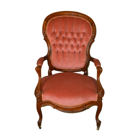 Antique Parlor Chair, Victorian Gentleman’s Chair #21602 Cover