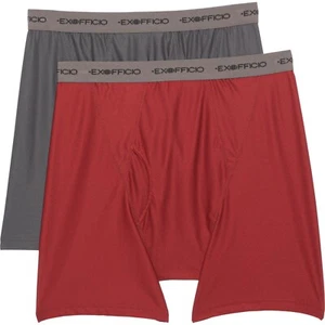 ExOfficio Give-N-Go Boxer Briefs Mens S Granite/Bolero Red 2-Pack - Picture 1 of 4