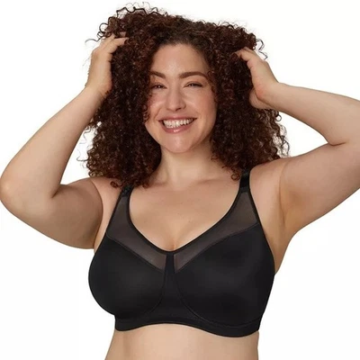 Sujetador Playtex Wirefree 18 Horas Suavizador Minimizador TruSUPPORT 4697 Negro 38DD NUEVO EN PAQUETE Foto 1 de 3