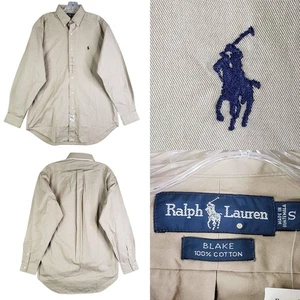 Polo Ralph Lauren Camisa Oxford Para Hombre Pequeña Negra Beige Tostado LS Abotonada Nueva - Imagen 1 de 11