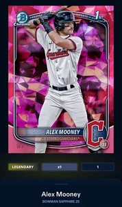 2025 Topps *Bunt Digital* Bowman Sapphire Alex Mooney Legendary 1/1 Padparadscha - Picture 1 of 2