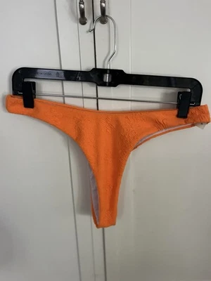 Pantalones de bikini de tiro alto naranja neón talla mediana Foto 1 de 4