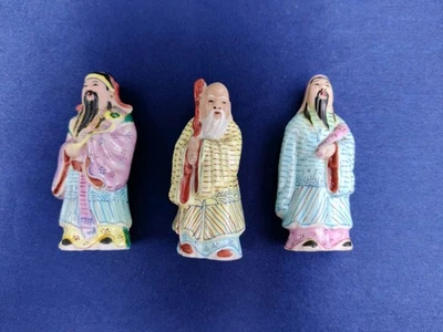 Vintage Chinese Porcelain Figurines 3 Wise Men, Immortals, Gods - Image 1 of 4
