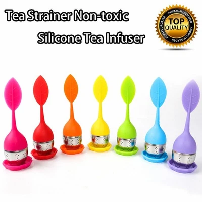 Tea Infuser Loose Tea Leaf Strainer Herbal Spice Silicone Filter Diffuser Reuse - Image 1 of 4