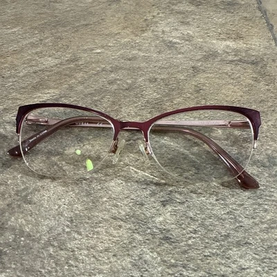 Guess GU2584 070 Half Rim Eyeglasses Frame Matte Bordeaux Cat Eye 51-16-135-35mm - Image 1 of 4