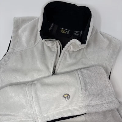 Chaleco Mountain Hardwear Mujer Mediano Polar Gore Tapón de Viento Marfil Cremallera Completa Foto 1 de 4